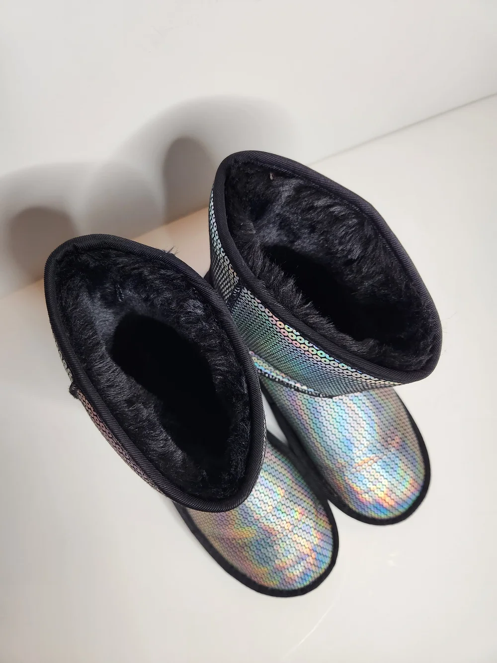 Kids Iridescent Sequin Boots